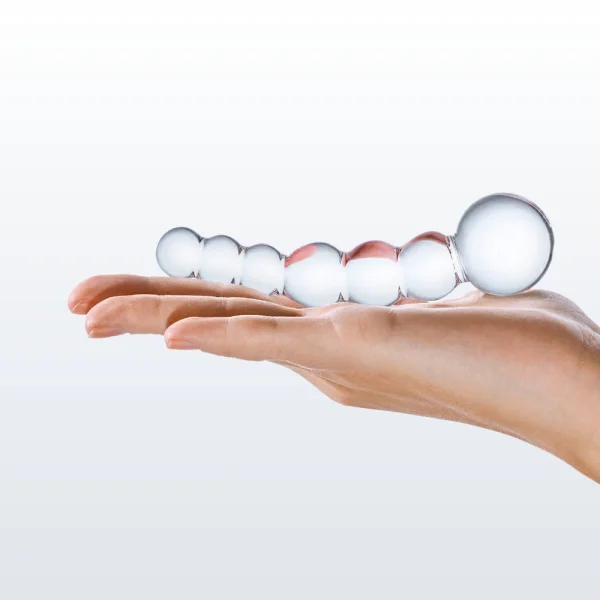 Gläs Curved Beaded Glass Dildo - Clear
