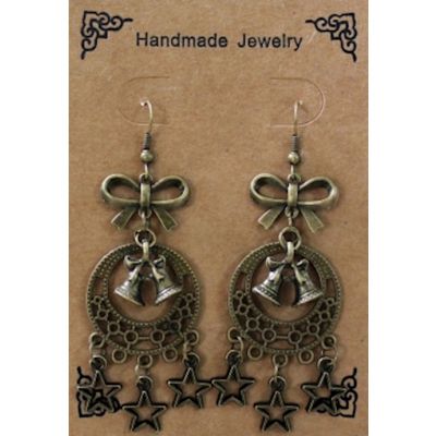 Vintage Jingle Bell Dangling Hoop Earrings One Size