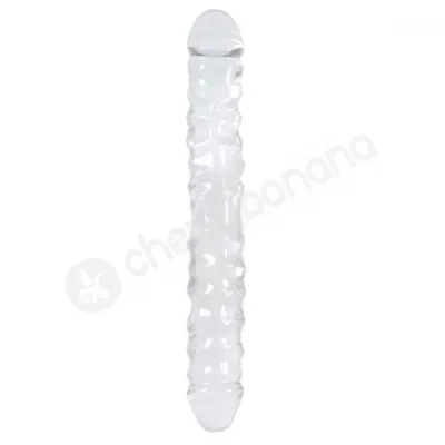 Jelly Rancher Clear Rippled Double Dong