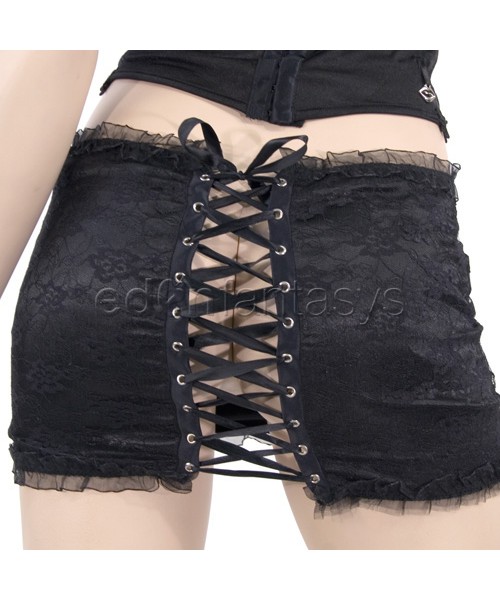 Lace up mini skirt