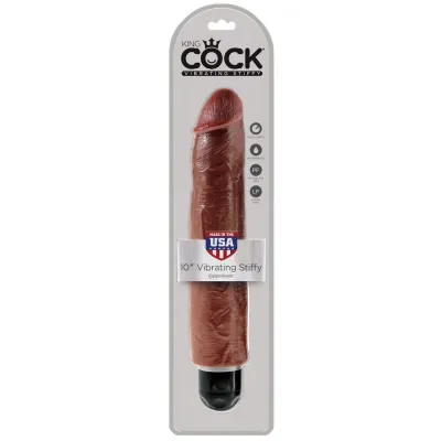 King Cock 10 Vibrating Stiffy Brown