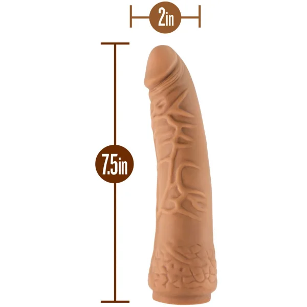The Realm Realistic 7.5 Inch Silicone Lock On Dildo - Caramel