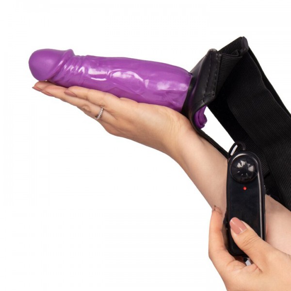 Rendezvous Purple Unisex Hollow Vibrating Strap-On – 7 Inch