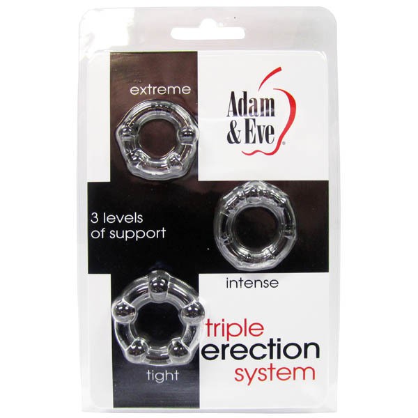 Adam and Eve Triple Erection System Cock Rings (3 Pce)