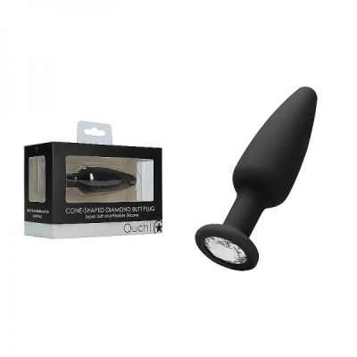 Ouch Cone shaped Diamond Butt Plug Black