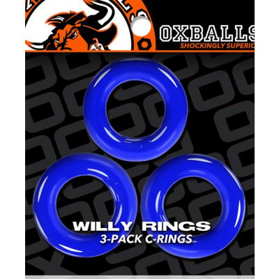 WILLY RINGS 3 pack cockrings police blue