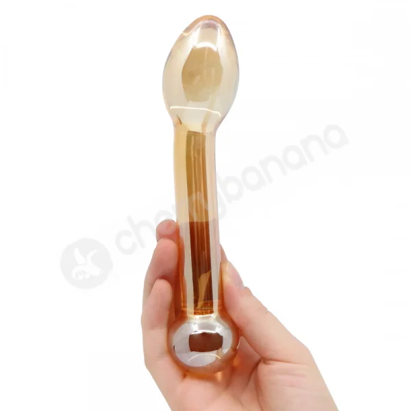 Crystal Pleasures Glass Honey Treat Angled Bulb Double Dildo
