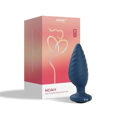 Noah App Controlled Rotating Butt Plug Blue