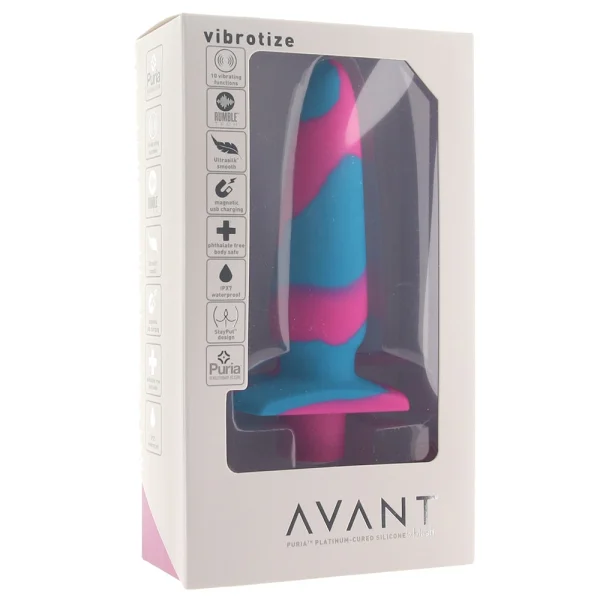 Avant Vibrotize Rechargeable Waterproof Vibrating Silicone Butt Plug By Blush - Fuchsia
