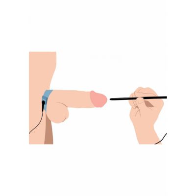 Amplifier Cock Ball Strap with Penis Stim Black Estim Electrosex