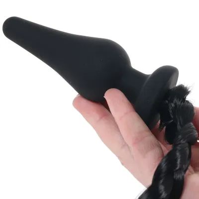 WhipSmart 4 5 Inch Black Pony Tail Plug