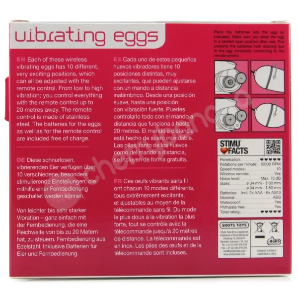 Shots Toys Black Vibrating Dual Eggs