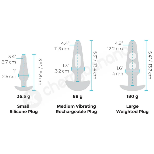 B-vibe Blue Anal Training Butt Plug 7 Piece Education Set