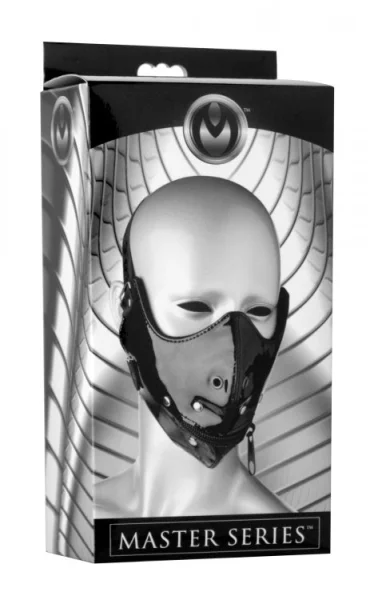 'Master Series' Zipper Mouth Muzzle Face Mask in Black