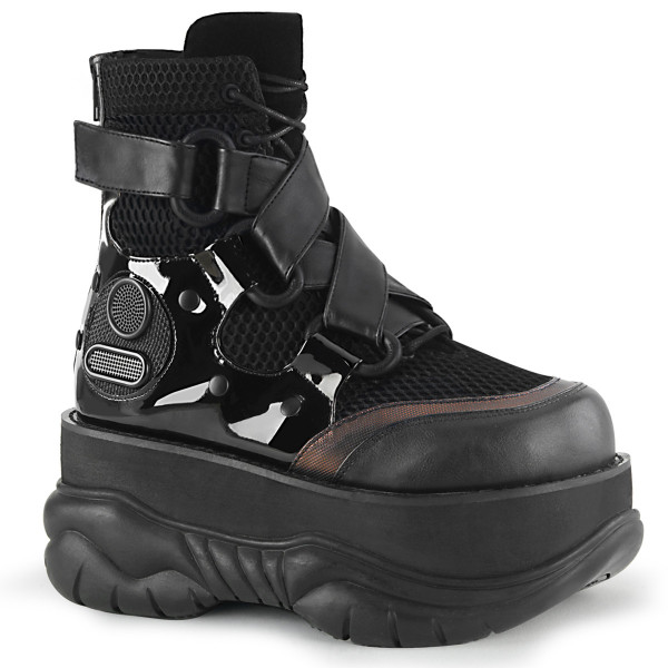 3 inches PF Lace-Up Ankle Boot w/ Hook and Loop Straps, Back Zip