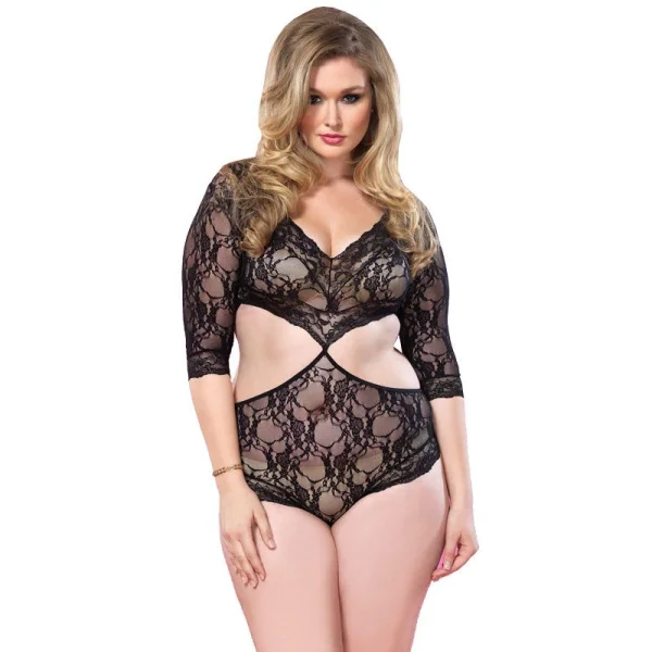 Leg Avenue Cut Out Floral Lace Teddy UK 18 to 22 — image 4 of 4
