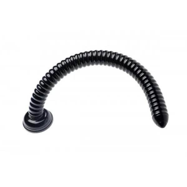 Hosed 19 Inches Ribbed Anal Snake Black Probe