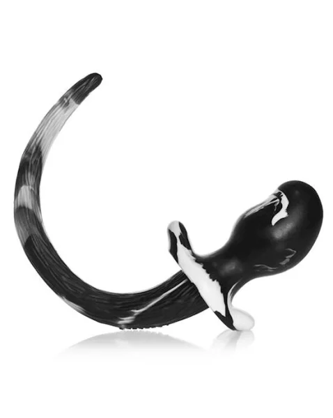 Puppy Tail Buttplug - 4.25 Inch  - White/black - Medium