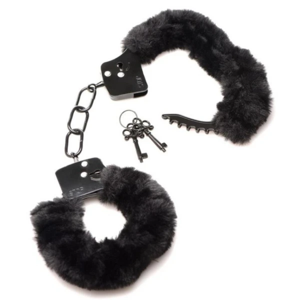 Master Series Cuffed In Fur Furry Handcuffs in Pink
