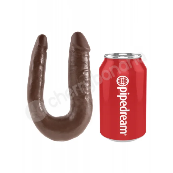 King Cock Brown U-shaped Small Double Trouble Dildo
