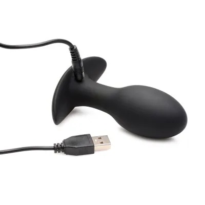 Butt Plugs Curve Toys Rooster Rumbler Vibrating Silicone Anal Plug Large Black