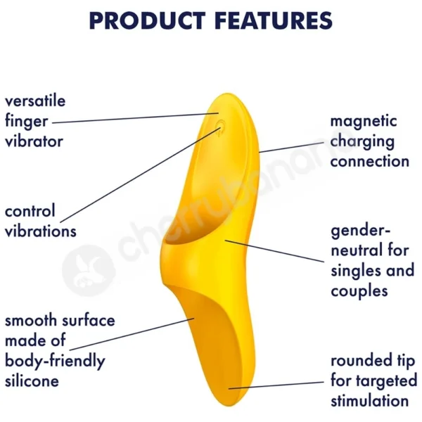 Satisfyer Teaser Yellow Silicone USB Rechargeable Finger Vibrator