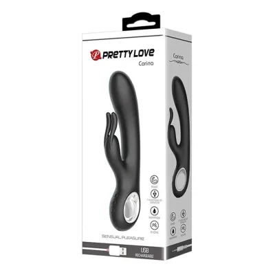 Pretty Love Carina 7 Function Rabbit Syle Vibrator Black