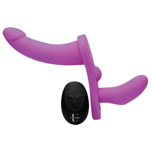Vibrating Double-Sided Strap-On in Purple