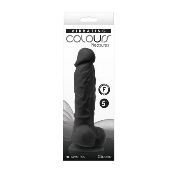 NS Novelties Colours 5″ Vibrating Black Dildo