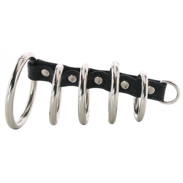 5 Ring Steel Gates of Hell Cock Cage with Lead