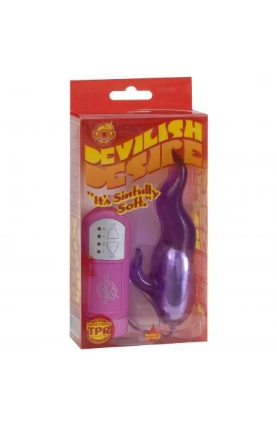 Devilish Desires Flame Shaped Vibrator With Remote Waterproof Purple