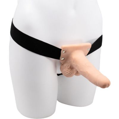 Bondara Light Tone 7 Function Hollow Vibrating Strap On 6 Inch
