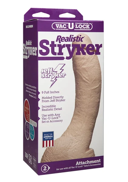 Vac-U-Lock Realistic Stryker 9" Dildo for Harnesses | Strap On Dildos