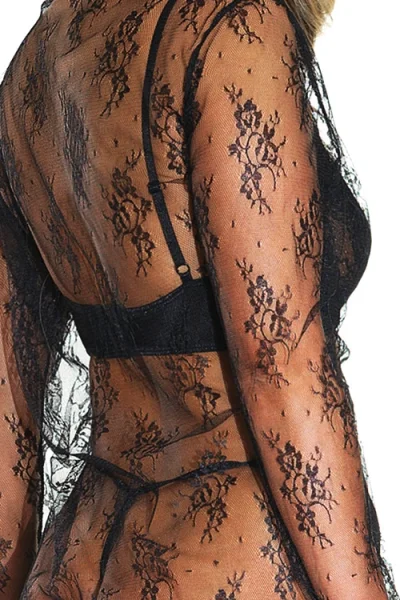 Eternal Charm Maxi Sheer Lace Robe with G-String By Coquette