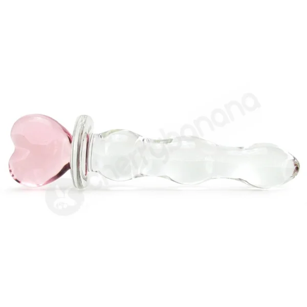 Crystal Heart Of Glass Pink/Clear Glass Dildo
