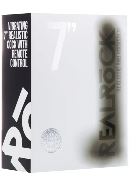 Vibrating Realistic Cock - 7" - With Scrotum - Black