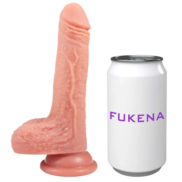 The Quarterback 5.5 Inch Silicone Realistic Dildo With Balls & Suction Cup Base By Fukena - Vanilla