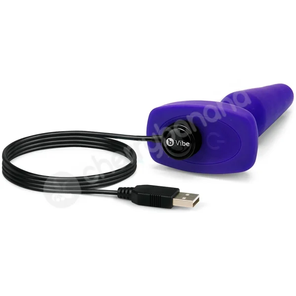 B-Vibe Trio Plug Purple Remote Control Vibrating Butt Plug With Case
