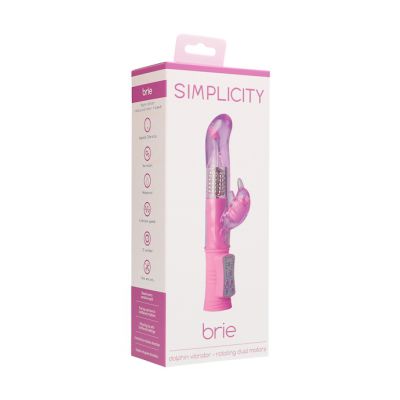 Dolphin Vibrator Rotating Dual Motors 8 Speeds Pink