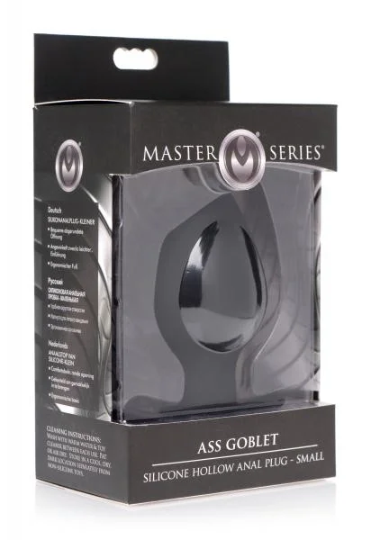 Ass Goblet Silicone Hollow Anal Plug Small Black