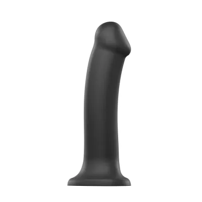 Strap On Me Silicone Dual Density Bendable Dildo Large Black 7 5 Inch