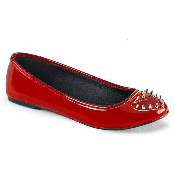 Round Toe Flat w/See-Through Heart Cutout & Spikes Detail — image 5 of 8