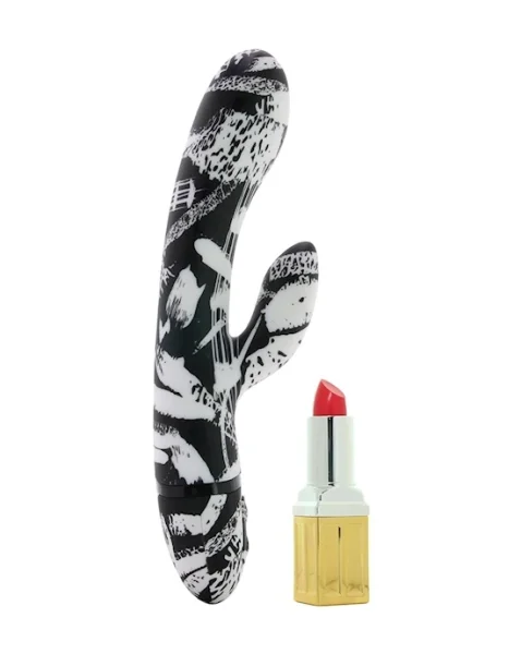 Hype Dual Wand Rabbit Vibrator - Black / White — image 4 of 13