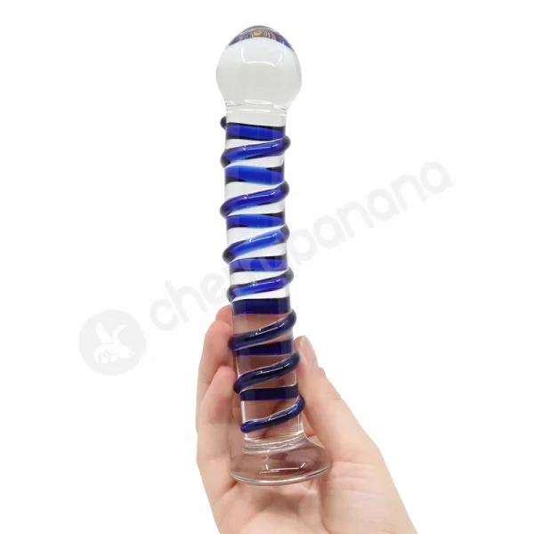 Crystal Pleasures Glass Mystic Rain Swirled Dildo