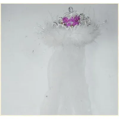 Bride 2B Tiara Flashing White Fur Veil