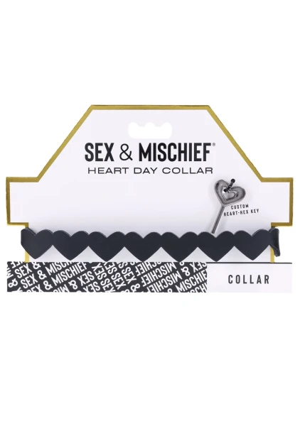 Sex & Mischief Heart Day Collar By Sportsheets - Black
