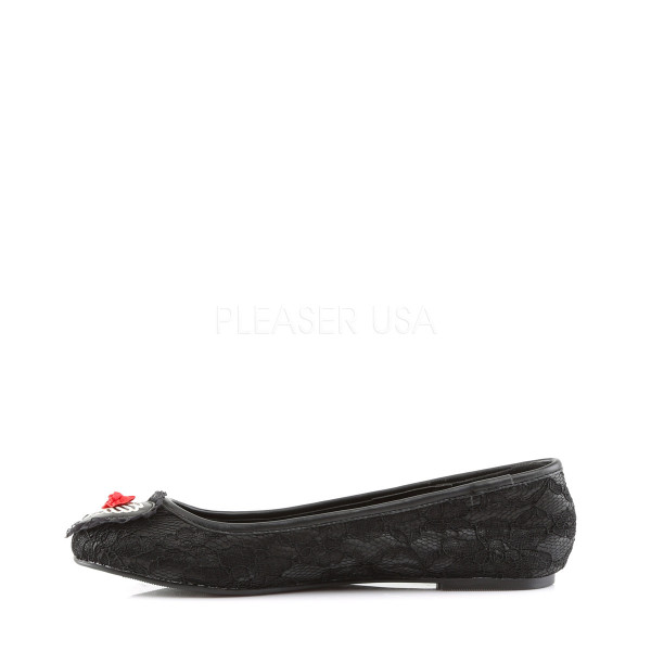 Mary Jane Lace Flat w/Heart Patch & Skeleton Ribcage Design — image 3 of 4