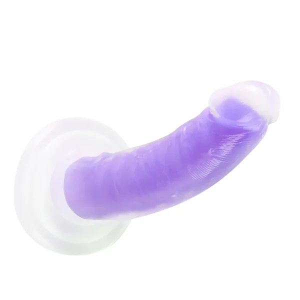 Neo Elite - Glow-in-the-dark Light - 7-inch Silicone Dual-density Dildo - Neon Purple