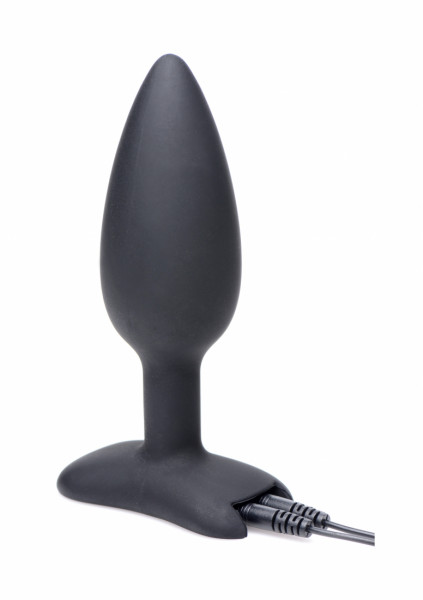 Bum Shock E-Stim Silicone Anal Plug - Black - Electric Sex Toys