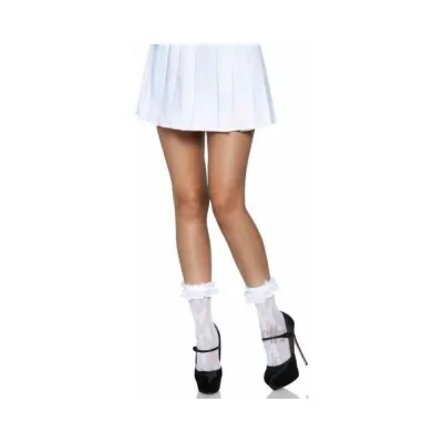 Lace Ruffle Butterfly Anklets Os Wht